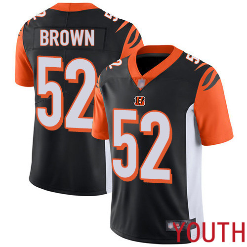 Cincinnati Bengals Limited Black Youth Preston Brown Home Jersey NFL Footballl #52 Vapor Untouchable